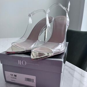 Jennifer Lopez Clear and Gold Heels